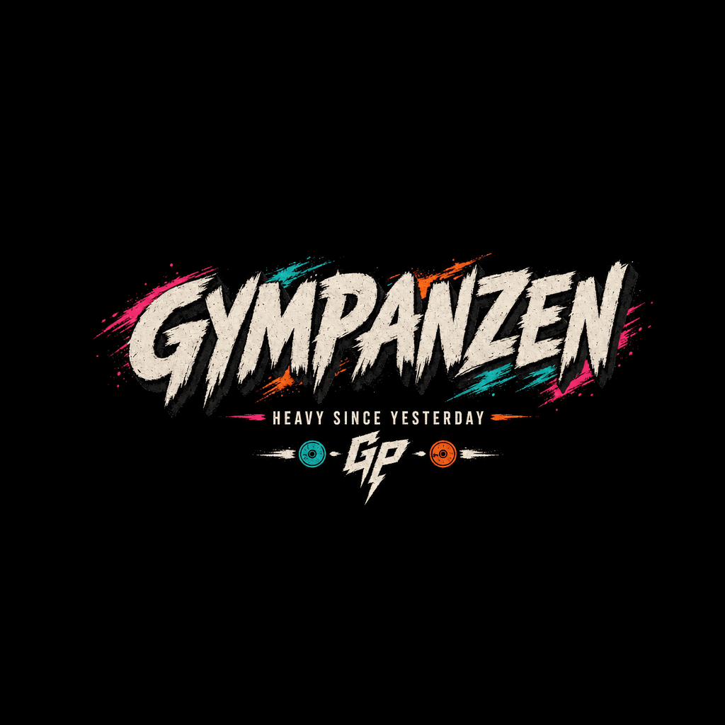 GYMPANZEN Wordmark — Brush-Print, Claim HEAVY SINCE YESTERDAY